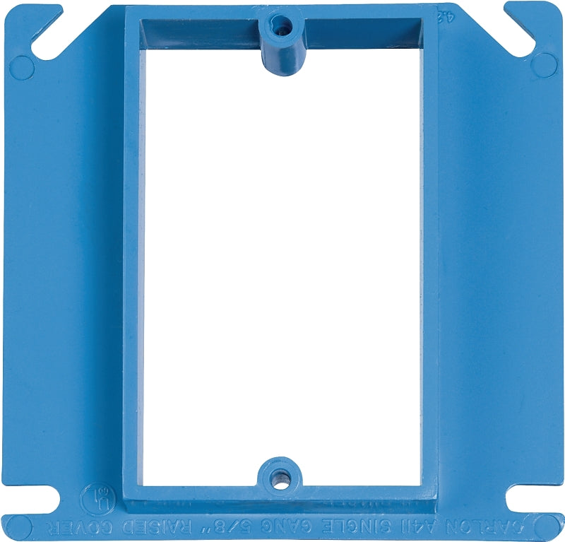 Carlon A410R-CAR Electrical Box Cover, 4 in L, 4 in W, Square, PVC, Blue