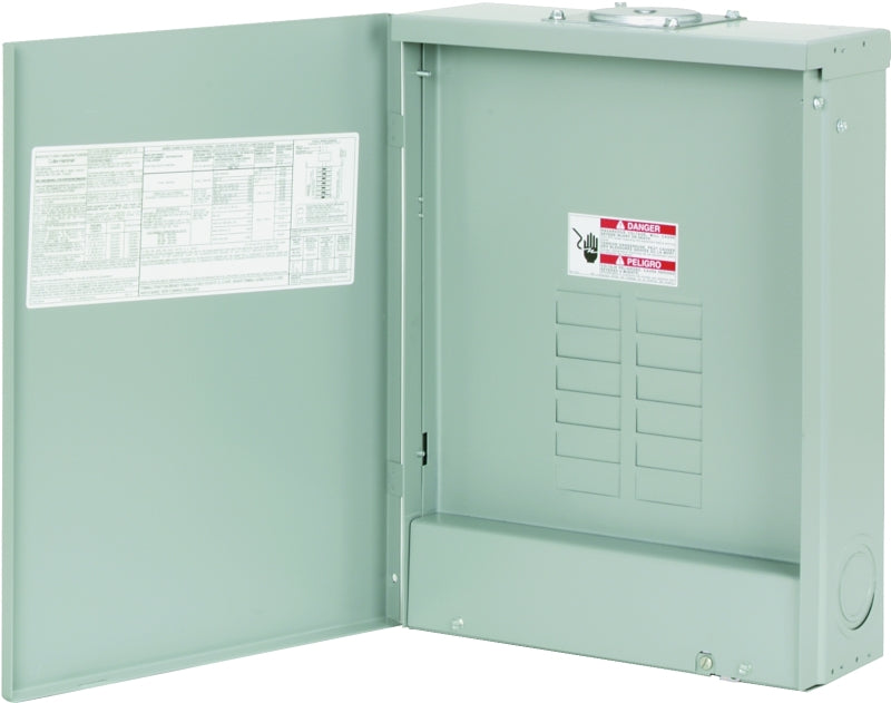 Eaton BRP12L200R Load Center, 200 A, 24-Pole, 12-Space, 24-Circuit, Plug-On Neutral, NEMA 3R Enclosure