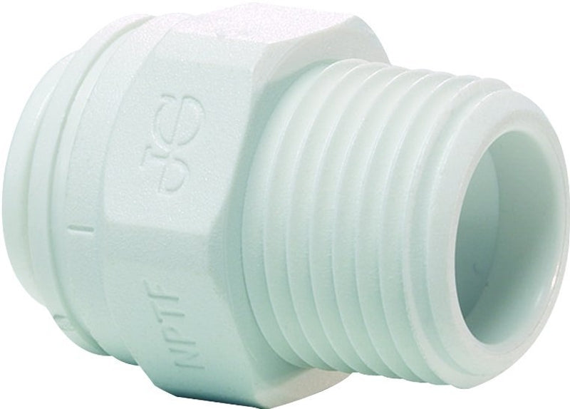 John Guest PP011223WP Pipe Connector, 3/8 in, FNPT, Polypropylene, 150 psi Pressure