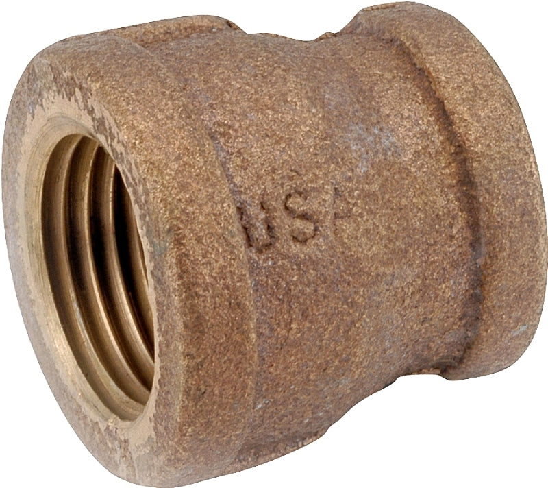 Anderson Metals 738119-1612 Reducing Pipe Coupling, 1 x 3/4 in, FIPT, Brass, 200 psi Pressure