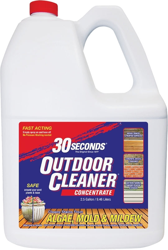 30 Seconds 2.5G30S Outdoor Cleaner, 2.5 gal, Bottle, Liquid, Light Yellow