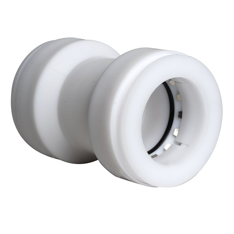 Insta-Plumb 46IPK Pipe Coupling, 1-1/2 in, Push-to-Connect, Plastic, White