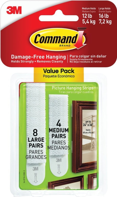 Command 17209ES Picture Hanging Strip, White