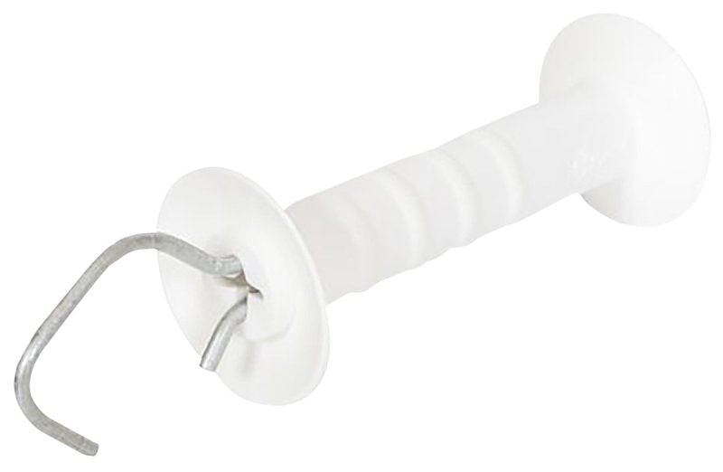 Gallagher G691104 Small Gate Handle, Plastic, White, Galvanized