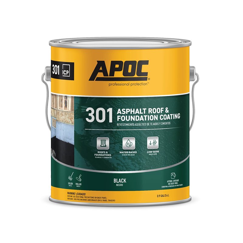 APOC AP-301 Series AP-3011 Asphalt Roof and Foundation Coating, Black, 1 gal, Pail, Liquid