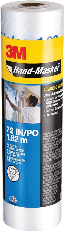 3M AMF72 Masking Film, 90 ft L, 72 in W, Clear