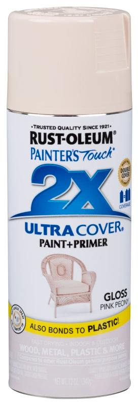 Rust-Oleum 329198 Spray Paint, Gloss, Pink Peony, 12 oz, Can