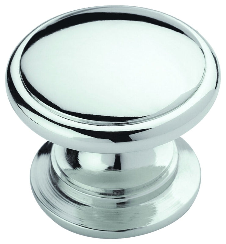 Amerock Allison Value Series BP5301226 Cabinet Knob, 1-1/16 in Projection, Zinc, Polished Chrome