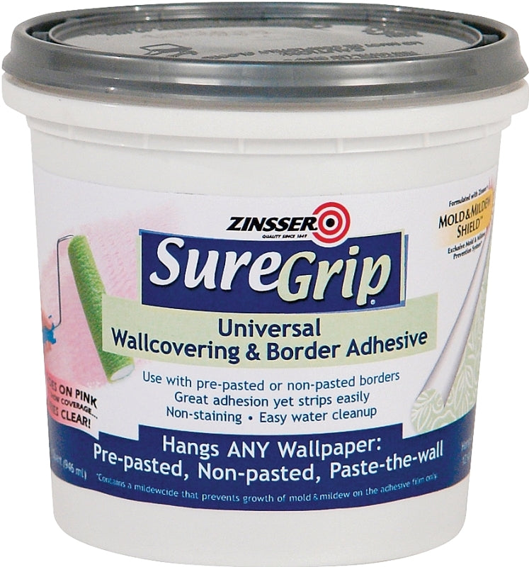 Zinsser 2874 Wallcovering Adhesive Clear, Clear, 1 qt, Can