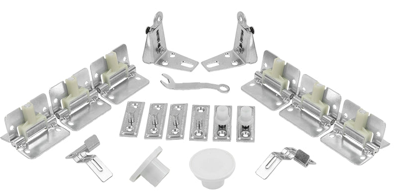 Renin BF1700-09600-BW Hardware Track Set, 96 in L Track, Steel, For: 3/4 to 1-3/4 in THK Bifold Door