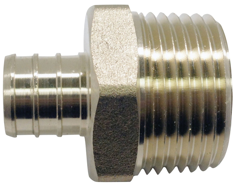 Apollo APXMA341 Pipe Adapter, 3/4 x 1 in, PEX x MPT, Brass, 200 psi Pressure