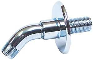 US Hardware P-040C Shower Arm, 1/2 in Connection, NPT, Plastic, Chrome