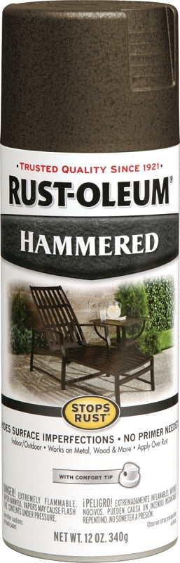 Rust-Oleum 7218830 Rust Preventative Spray Paint, Hammered, Dark Bronze, 12 oz, Can