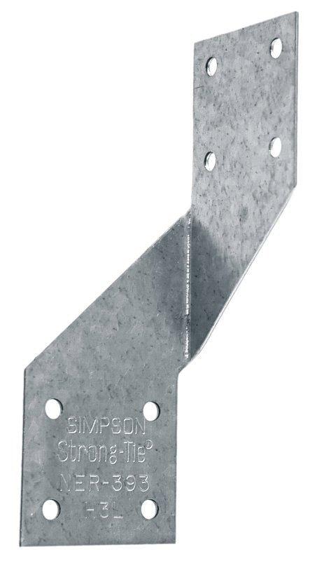 Simpson Strong-Tie H3 Hurricane Tie, 4-5/8 in L, 1-9/16 in W, Steel, Galvanized, Fastening Method: Nail