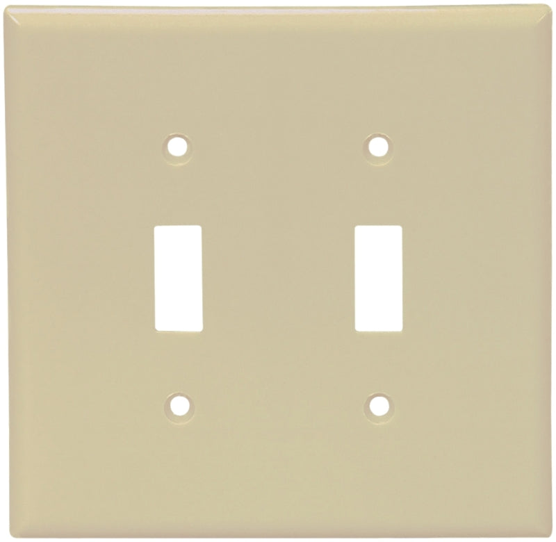 Eaton Wiring Devices 2139V-BOX Wallplate, 4-1/2 in L, 4-9/16 in W, 2 -Gang, Thermoset, Ivory, High-Gloss