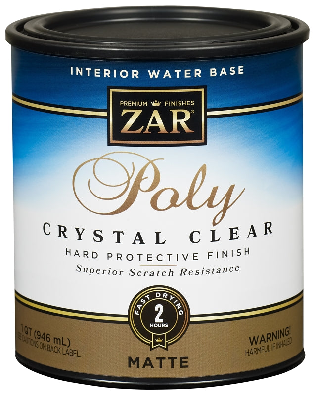 Aqua ZAR 34412 Polyurethane, Liquid, Antique Crystal Clear, 1 qt, Can