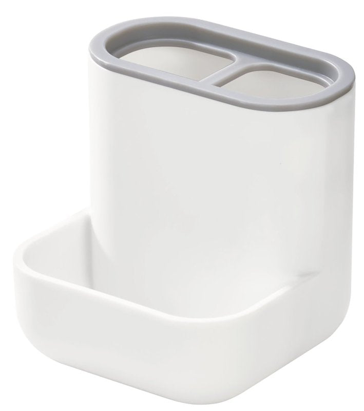 iDESIGN 28552 Toothbrush Holder, Plastic, Gray/White