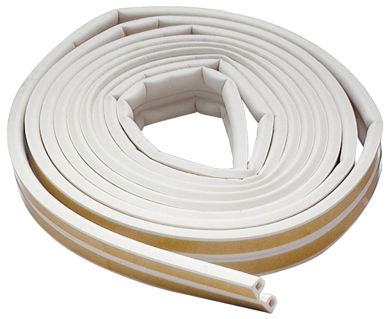 M-D 02576 Weatherstrip Tape, 3/8 in W, 17 ft L, EPDM Rubber, White, 12/PK