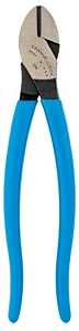 CHANNELLOCK 338 Diagonal Cutting Plier, 8 in OAL, Blue Handle, Ergonomic Handle, 1.18 in W Jaw, 0.79 in L Jaw