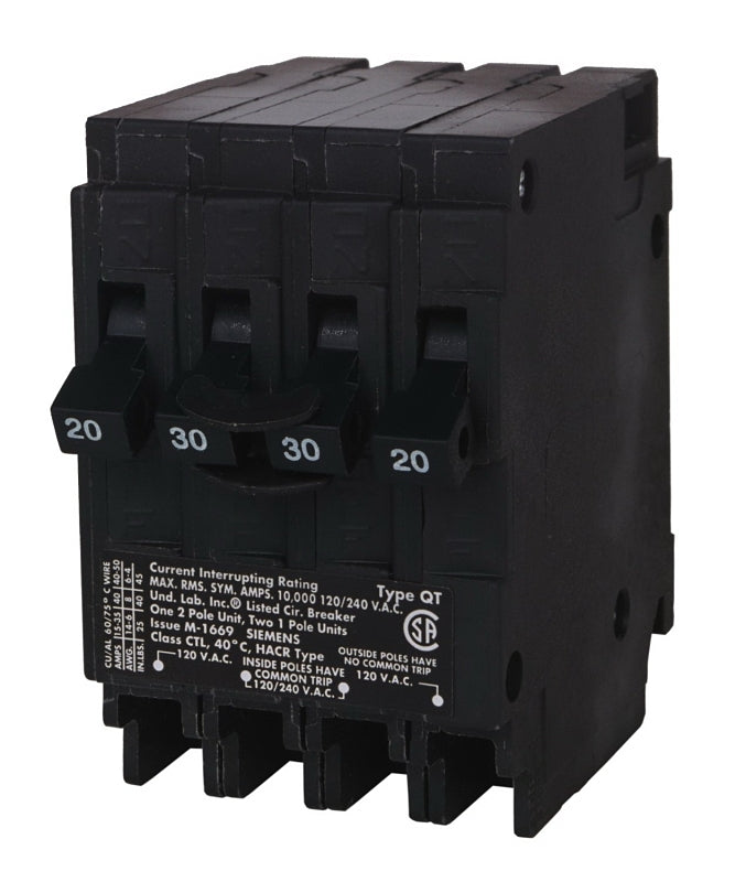 Siemens MP23020 Triplex, MH-T Circuit Breaker, 120, 240 V, Plug-In Mounting