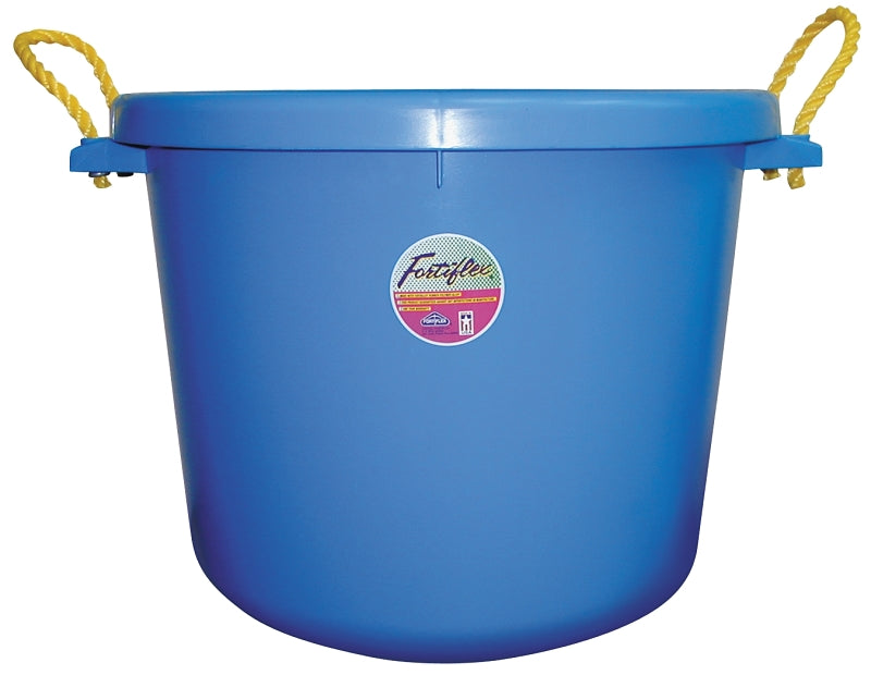 Fortex-Fortiflex MB-70BL Barn Bucket, 70 qt Volume, Polyethylene/Rubber, Blue