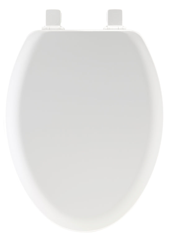 Mayfair 141EC-000 Toilet Seat, Elongated, Wood, White, Twist Hinge