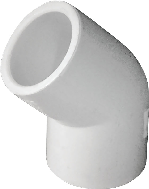 IPEX 435481 Pipe Elbow, 1/2 in, Socket, 45 deg Angle, PVC, White, SCH 40 Schedule, 150 psi Pressure