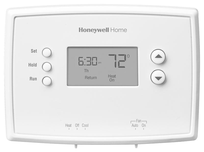 Honeywell RTH221 Series RTH221B1021 OG Programmable Thermostat, 24 V, 40 to 99 deg F Control, Digital Display, White