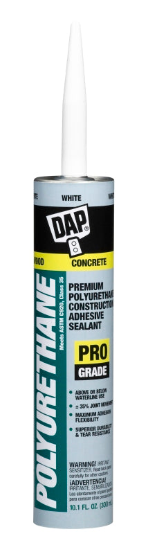 DAP 18810 Sealant, White, 4 to 7 Days Curing, 10.1 fl-oz Cartridge