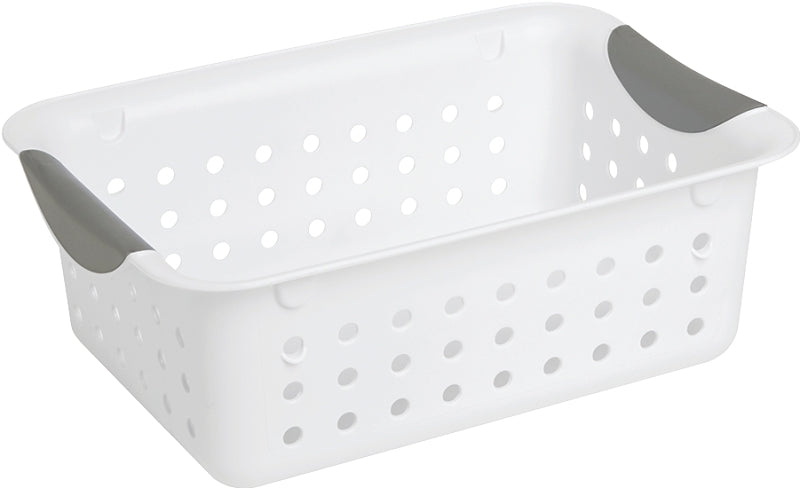 Sterilite Ultra 16228012 Storage Basket, 0.9 cu-ft Capacity, Plastic, White