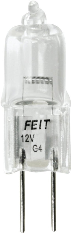 Feit Electric BPQ20T3/CAN Halogen Bulb, 20 W, G4 Lamp Base, JC T3 Lamp, 3000 K Color Temp, 2000 hr Average Life