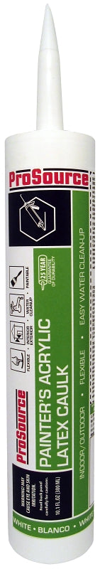 ProSource 78500CA Caulk, White, 10.1 oz Cartridge