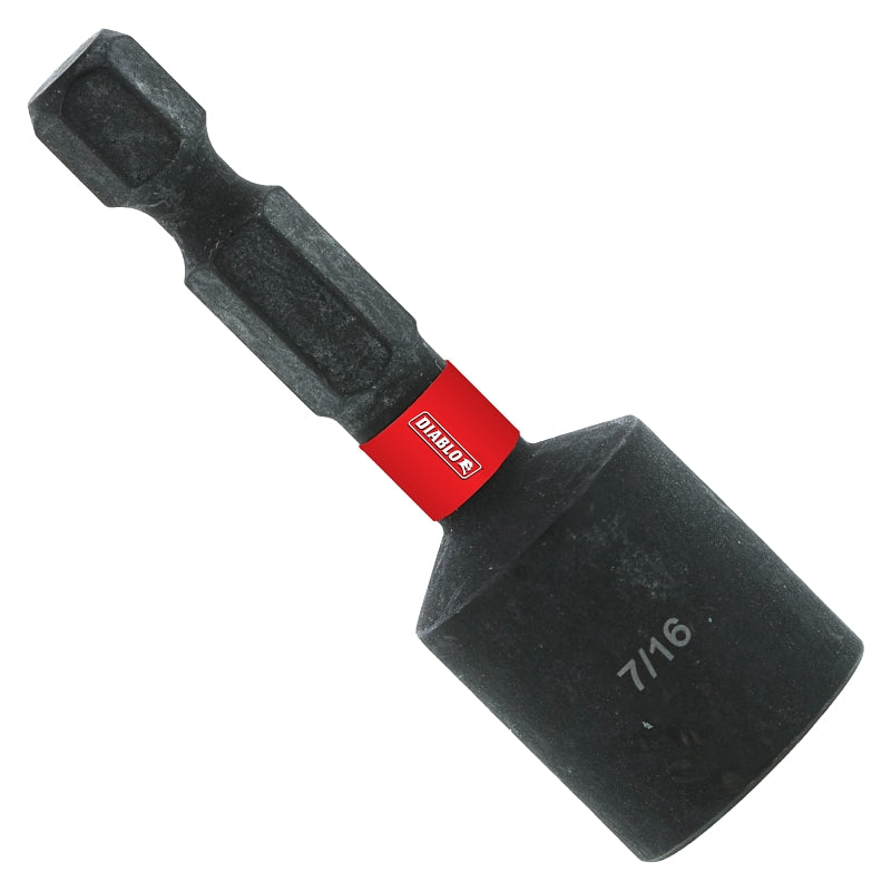 Diablo DNTSS716 Magnetic Nutsetter, 1-7/8 in L, 7/16 in L Shank, Hex Shank