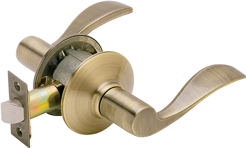 Schlage Accent Series F10 ACC 609 Passage Lever, Mechanical Lock, Antique Brass, Metal, Residential, 2 Grade