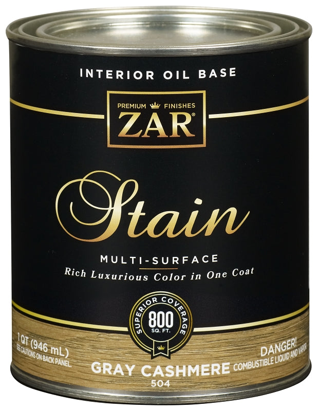 ZAR 50412 Interior Stain, Gray Cashmere, Liquid, 1 qt