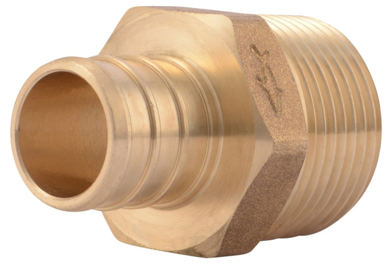 SharkBite UC134LFA10 Pipe Connector, 3/4 in, MNPT, Brass, 160 psi Pressure