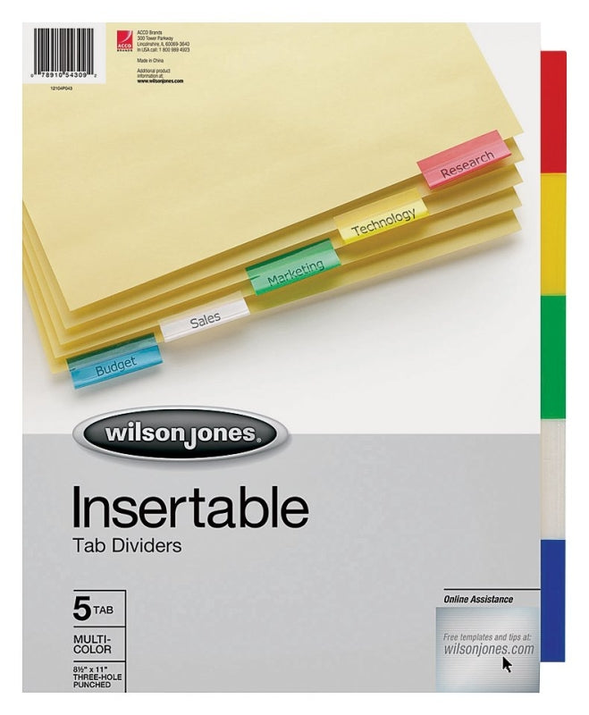 W54309A INDEX DIVIDERS 5-TAB