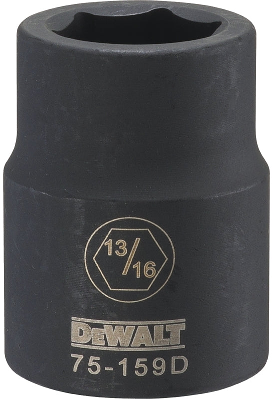 DeWALT DWMT75159OSP Impact Socket, 13/16 in Socket, 3/4 in Drive, 6-Point, CR-440 Steel, Black Oxide