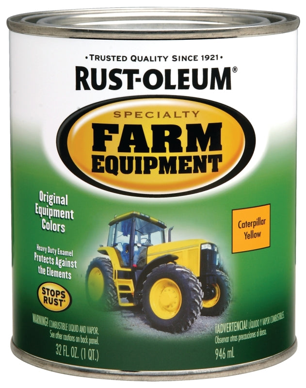 RUST-OLEUM SPECIALTY 7449502 Farm Equipment Enamel, Caterpillar Yellow, 1 qt Can