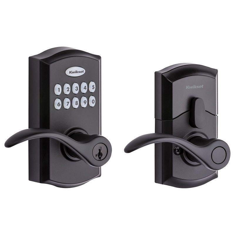 Kwikset Pembroke Series 955PML 514 SmartCode Electronic Lock, Matte Black, Commercial, 2 Grade, Metal, Lever Handle, Yes