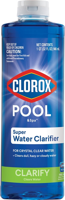 Clorox 58032CLX Super Water Clarifier, 32 oz, Liquid, Almond, Light Yellow