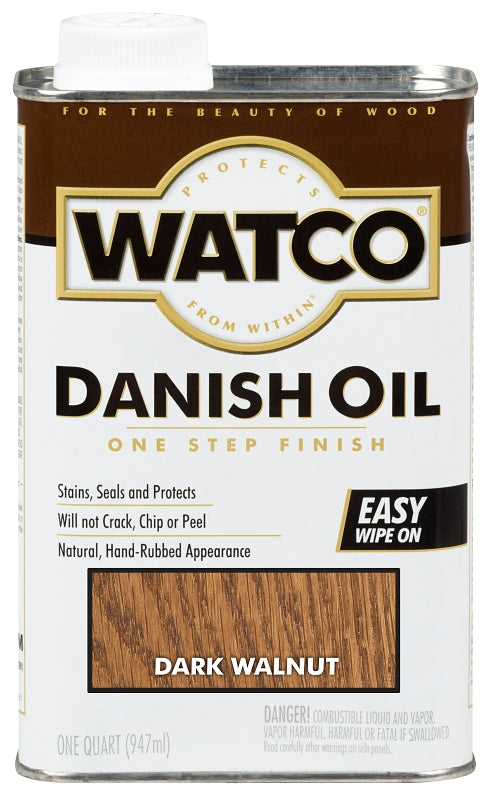 Watco 242220 Danish Oil, Dark Walnut, Liquid, 1 qt, Can