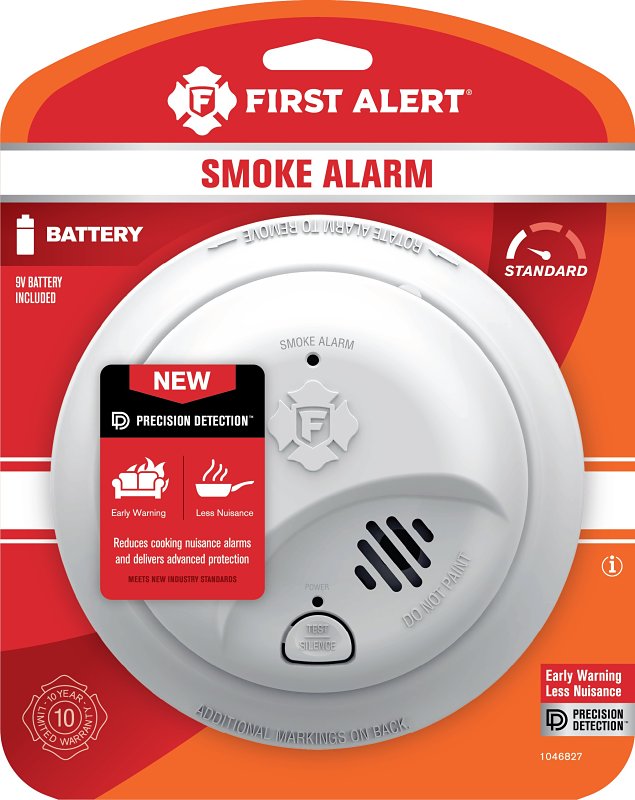 First Alert 1046827 Smoke Alarm, Ionization Sensor, White