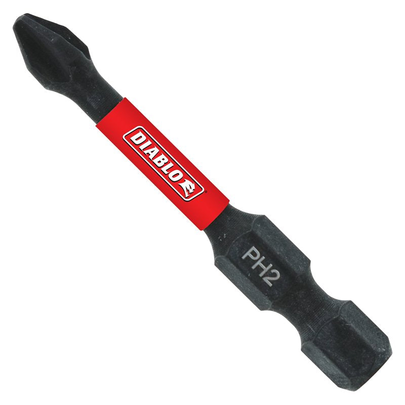 Diablo DPH22B Drive Bit, #2 Drive, Phillips Drive, 1/4 in Shank, Hex Shank, 2 in L