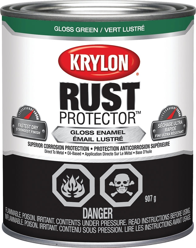 Krylon 469223000 Enamel Paint, Gloss, Green, 946 mL Can