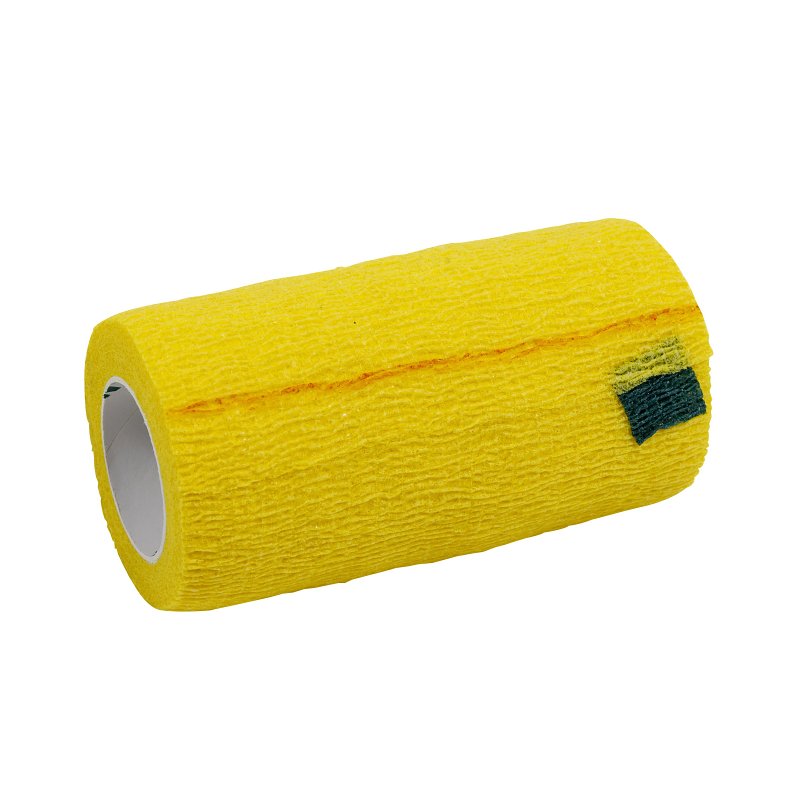 Ideal SyrFlex Series TA3400YEL-E Cohesive Flexible Bandage, 5 yd L, 4 in W, Yellow