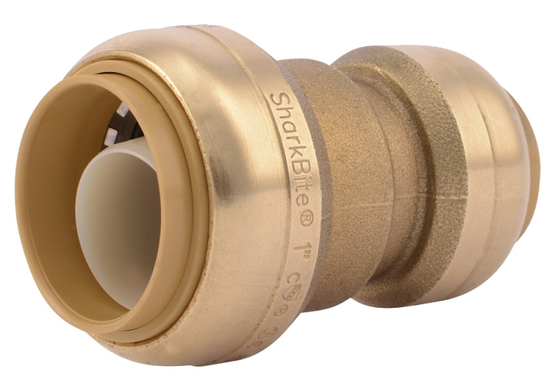 SharkBite U060LFA Tube Coupling, 1 x 3/4 in, Brass, 200 psi Pressure