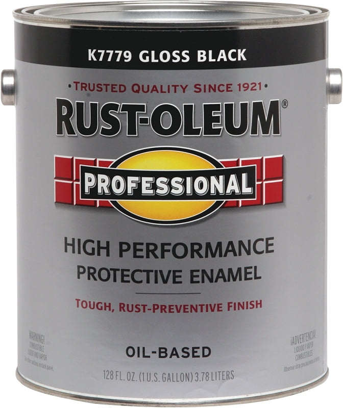 RUST-OLEUM PROFESSIONAL K7779402 Protective Enamel, Gloss, Black, 1 gal Can