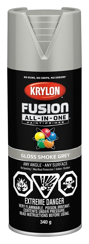 Krylon 427230007 Spray Paint, Gloss, Smoke Gray, 12 oz, Can