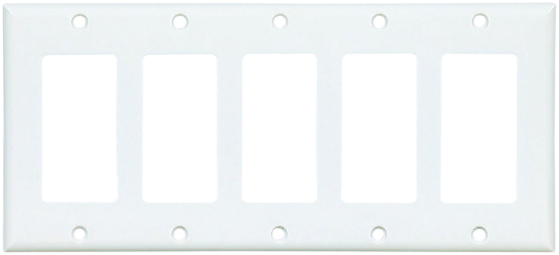 2165W-BOX WHITE WALLPLATE 5-GA